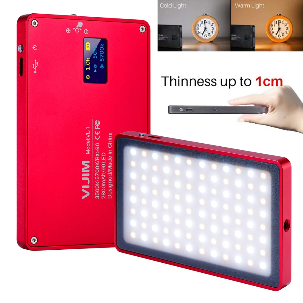  VIJIM VL-1 Pocket on Camera LED Video Light Magnetic Dimmable 3500-5700K CRI 96 Photo Studio Light  - 33002334658