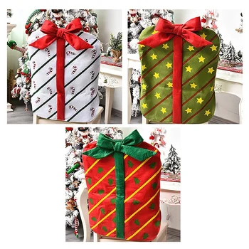 

1 Pcs Christmas Bow-Knot Chair Cover,for Restaurant Home Christmas Festival Decor