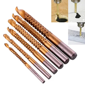 

Twist Drill Bit Power Tool Drill High Speed Steel Twist Sawtooth Drill Wood Cutter 3mm/4mm/5mm/6mm/6.5mm/8mm 6pcs