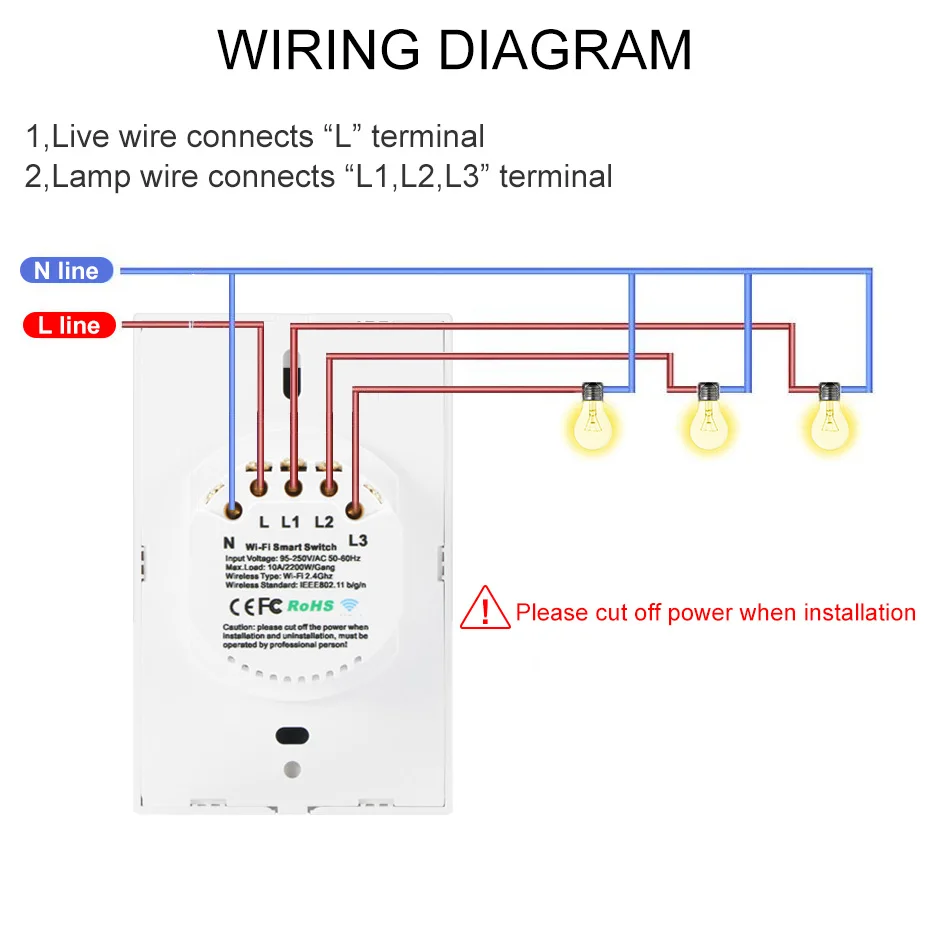 110V Стандартный WI-FI Smart Touch Стекло Панель переключатель приложение Дистанционное Управление сроки Совместимость с iOS и Android OS 1/2/3 переключатель