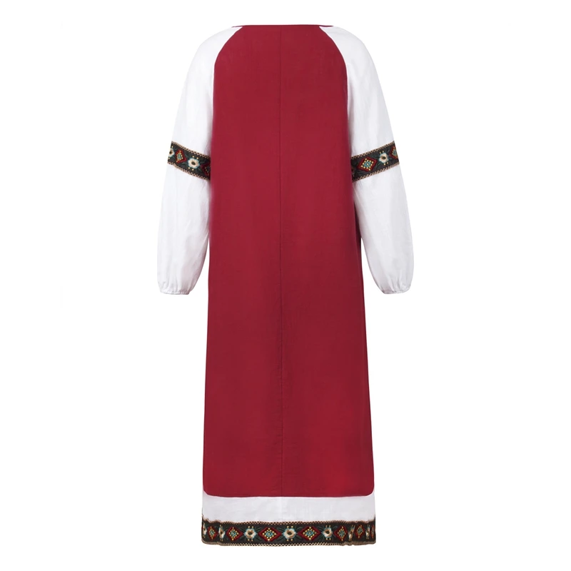 Женский мусульманский Ближний Восток ветер осень зима темперамент Commuter женщин фонарь рукав сплит длинное платье