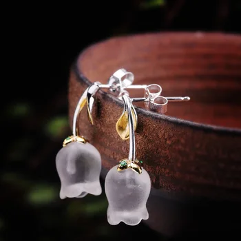 

manufacturer direct sales simple fashion earrings S925 pure silver jewelry women's pomegranate Crystal Earrings