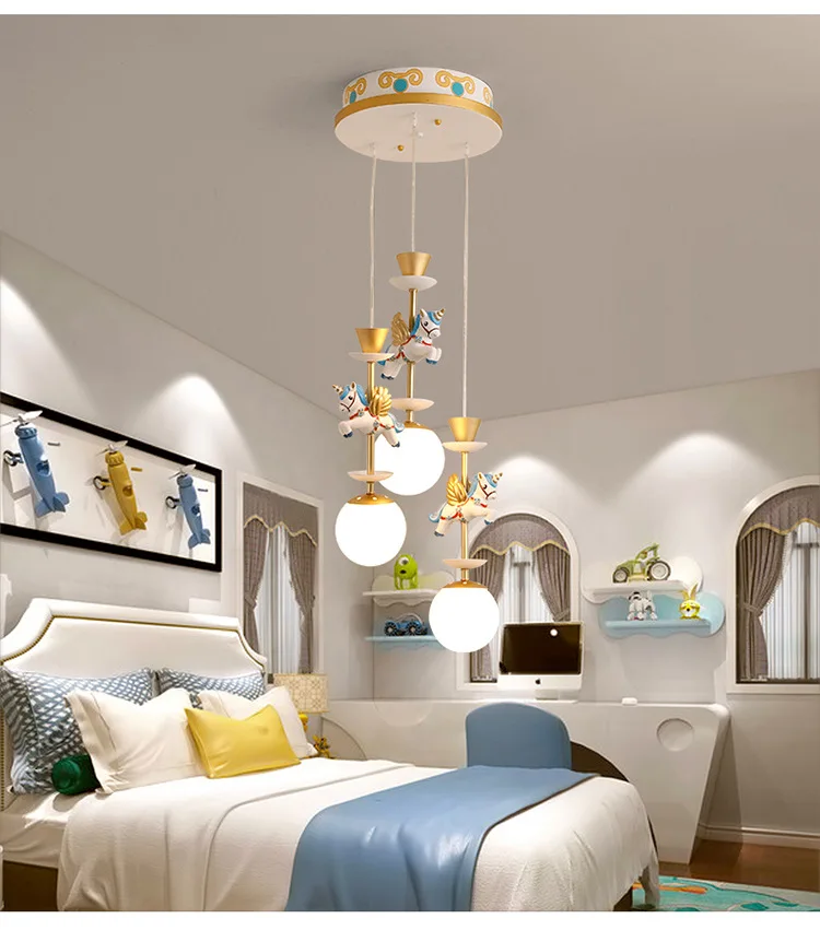 Unicorn Pendent Light For Girl Princess Bedroom