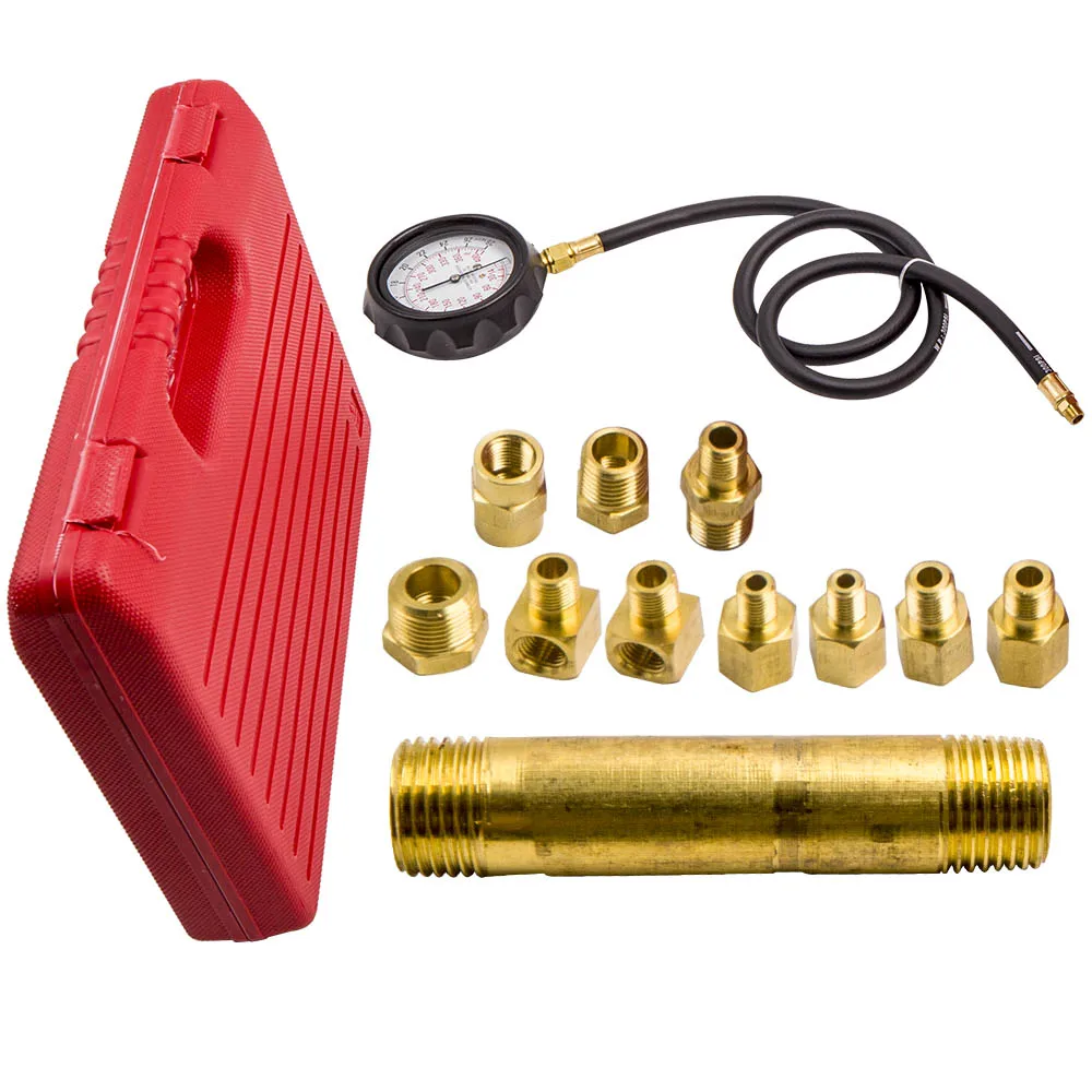 

Engine Oil Pressure Gauge Tester Diagnostic Auto Trans Tube 500 PSI Set