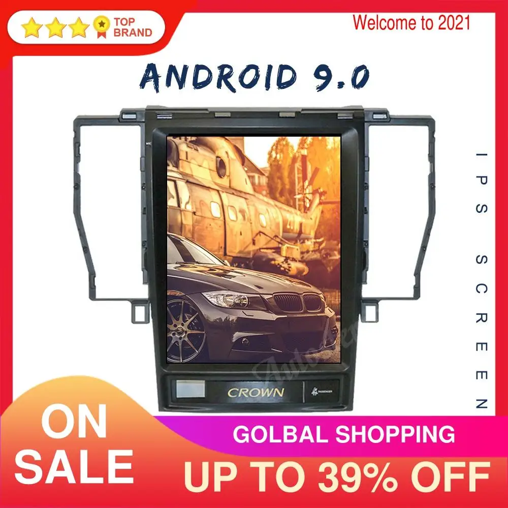 Tesla Style PX6 Android 9 0 Автомобильный GPS навигатор головное устройство для TOYOTA CROWN 12th