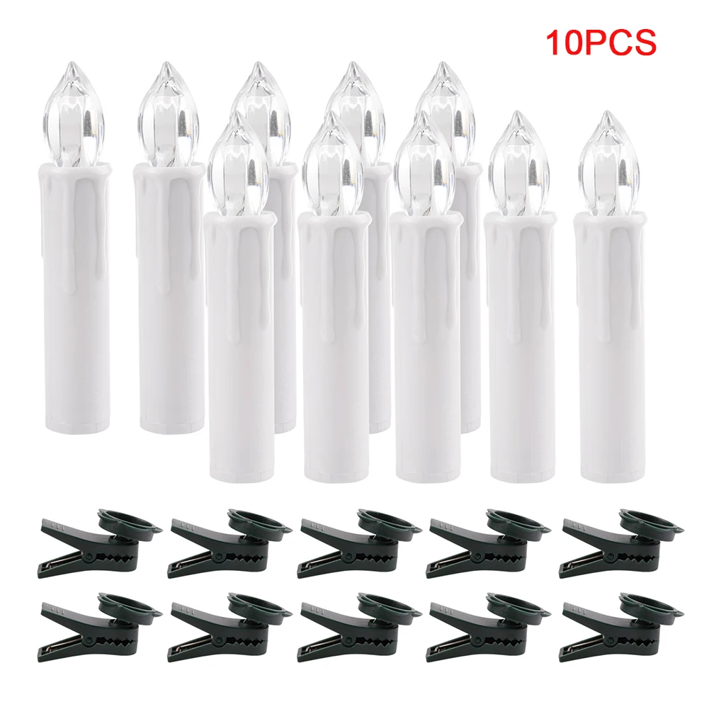 

10 PCS/SET Outdoor Candle Light Party Remote Control Battery Operated Cylindrical Christmas Led RGB Twinkling Home Decor Wedding