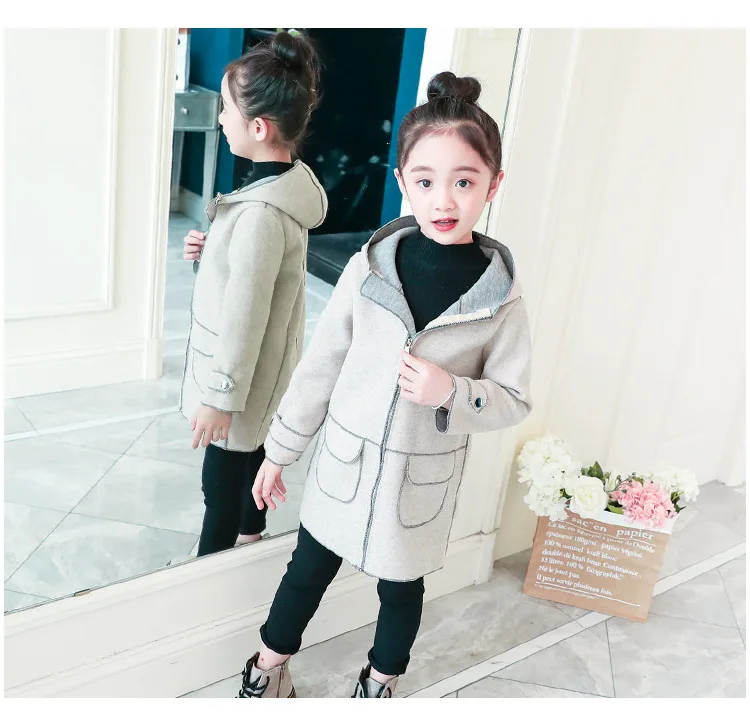 Nizi/пальто для девочек; коллекция года; сезон осень; Детское пальто Nizi; модная куртка средней длины в западном стиле в Корейском стиле для больших мальчиков