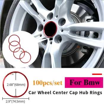 

100x Car Wheel Rim Center Cap Rings Sticker Aluminum Alloy Decal Car Styling For E60 E90 F10 F30 F15 E91 E92 E93 F02 E63 E64
