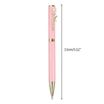 

Metal Imitation Pearl Peach Blossom Ballpoint Pen Flower Signature Writing Tool M0XB