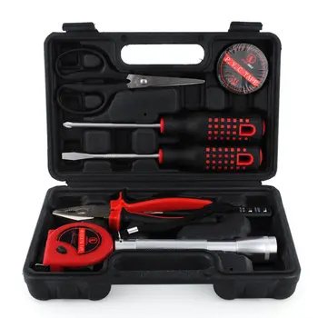 

9-Piece Home Hardware Hand Tool Set Portable Car Kit Plastic Storage Case Repair Simple Combination Manual Toolbox Tool