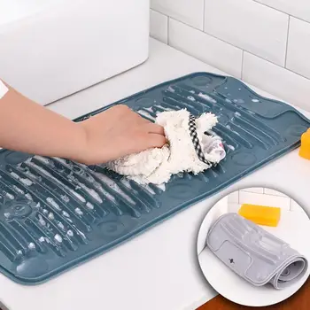 

Attachable Plastic Washboard Silicone Washboard Multifunctional Folding Mini Soft Rubber Kneeling Tool for Punishment