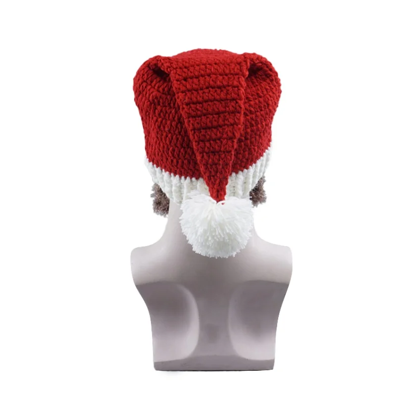 New Stubble Populous Beard Beanie Hats Winter Funny Knit Hat And Fake Beard Facemask Funny Knit Hat With Fake Beard