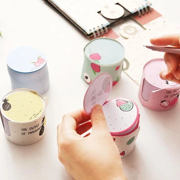 

1 Pcs Kawaii 400 Sheets Fruits Cup Shape Paper Memo Pads Message Note Paper Daily To Do List Planner Notepads Stationery Gifts
