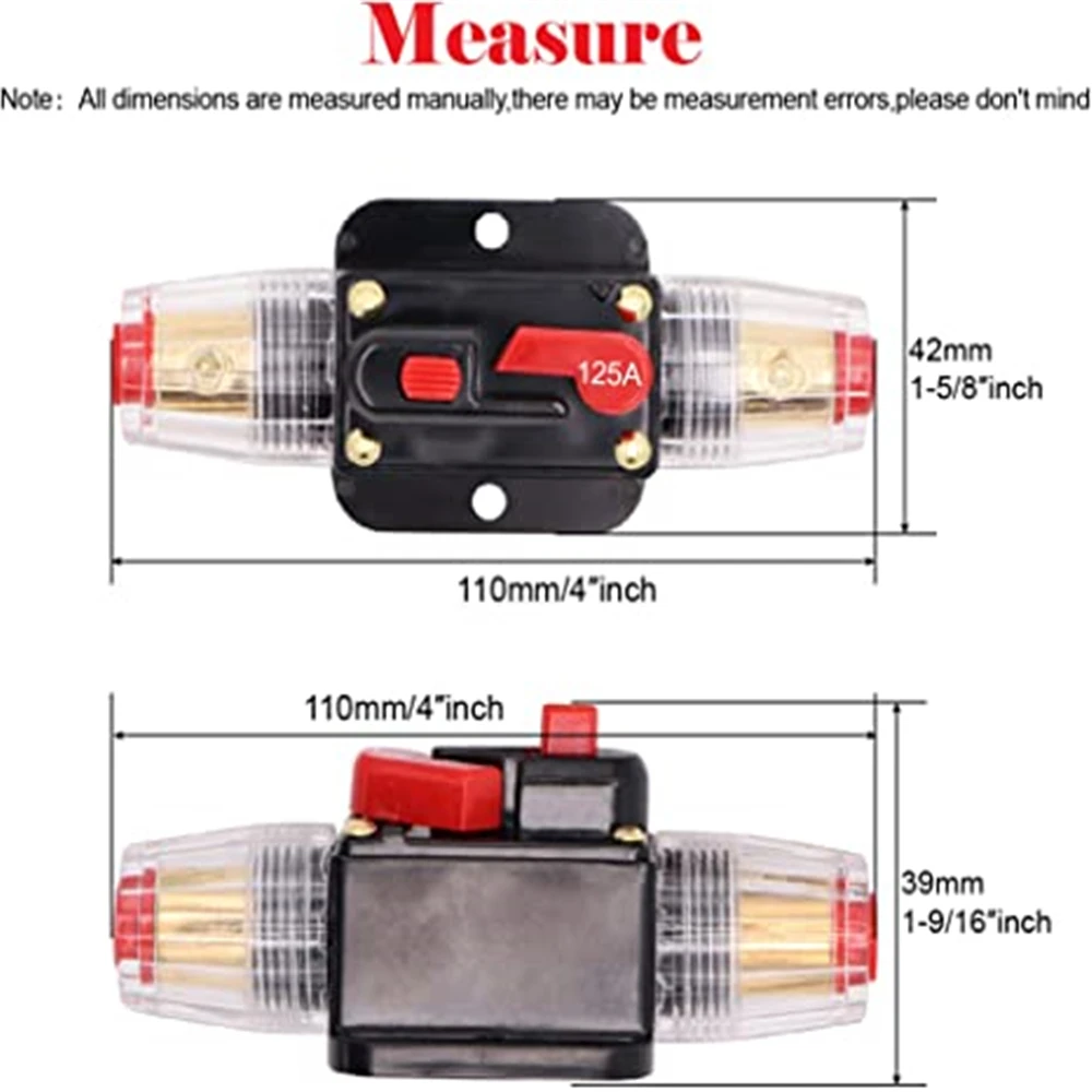 12V 24 Car Truck Audio Circuit Breaker 20A-150A Self-recovery Fuse Holder Modified Fuse Adapter circuit breaker fuse holder resettable fuse