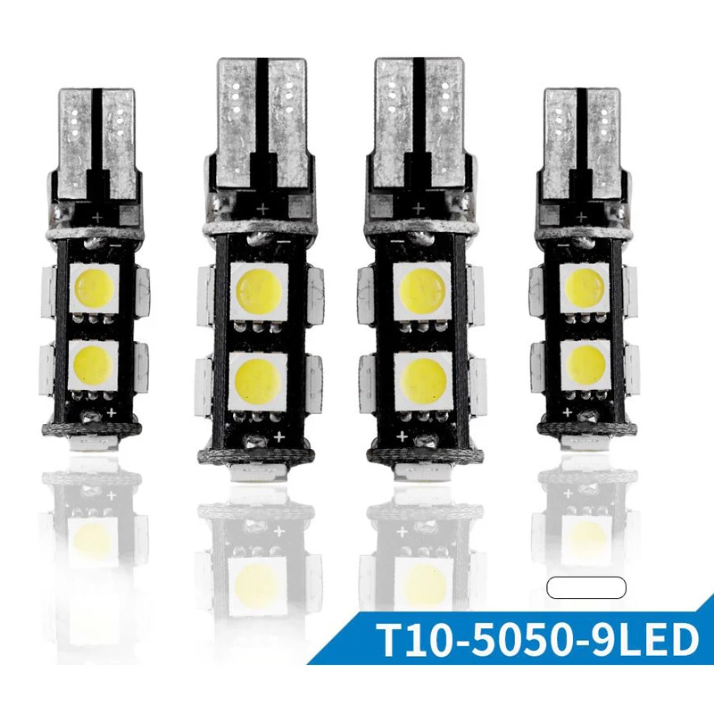 

10PCs T10 194 168 9 SMD 5050 Car LED Bulb Canbus W5W for Auto Dome Reading Interior Signal Lighting Lamps White