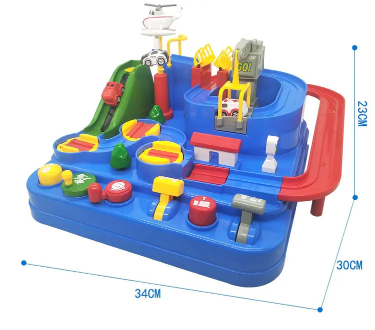 Goede Auto Adventure Rush Door Douane Kinderen Speelgoed Inertiële Voertuig Spoor Speelgoed Spoorweg Auto Puzzel Set Speelgoed Geschenken Voor Kinderen