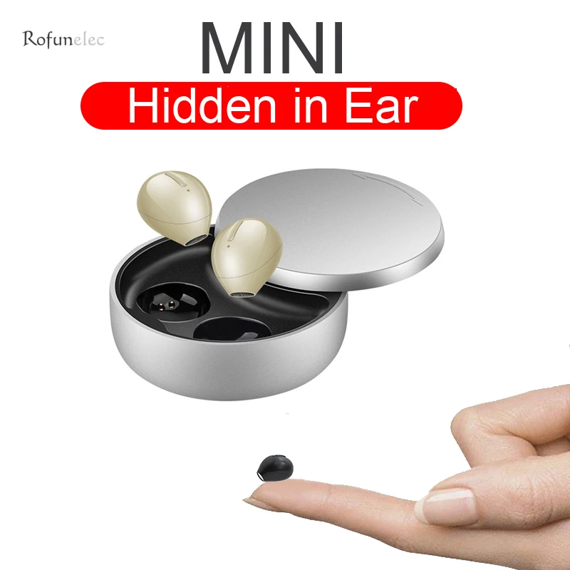 Mini Hidden Bluetooth Earphones Wireless Headset Inear Micro Earbuds With Microphone Stereo Earpiece For Small Ears Invisible