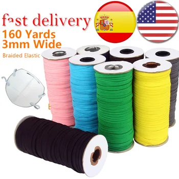 

Elastic-String Mask Horse-Riding-Belt Sewing Crafts For DIY Rope 3mm 160 Yards Elastic Rope Masks Material Comfortable-Tape