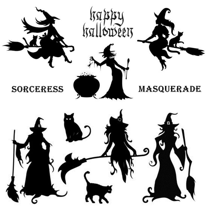 2021 New Different Christmas Halloween Stamps Witch Pig Animal Gifts Balls Elk Santa Claus Bow Craft Card Seal Cutting Dies | Дом и сад