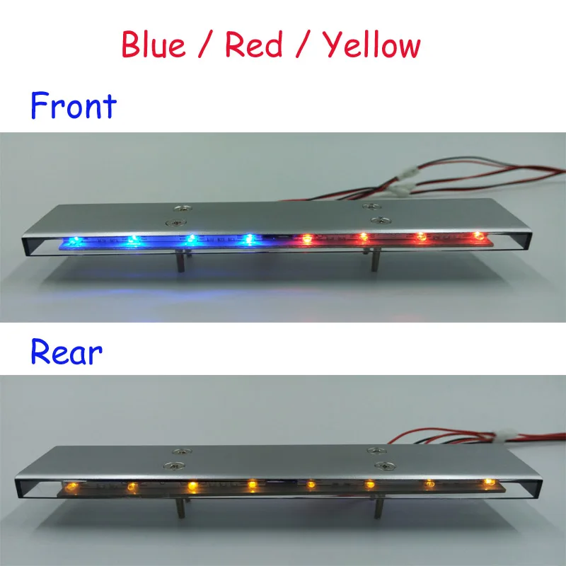 RC Автомобиль на крыше 16 светодиодный RC полицейский светильник комплект W/9 режим вспышки для 1/10 масштаб аварийного RC автомобиль грузовик hpi losi - Цвет: Blue Red Yellow