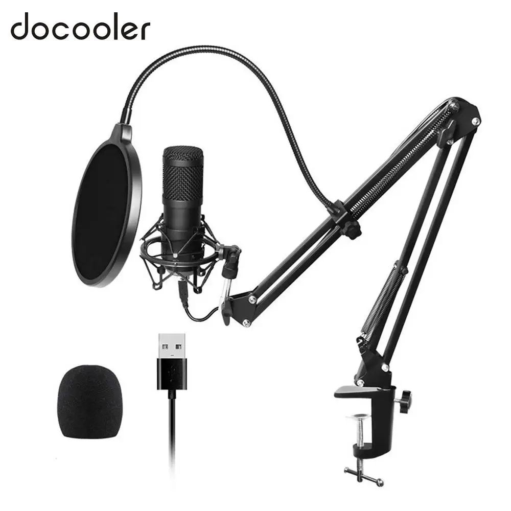 Docooler USB микрофон комплект 192 кГц/24 бит Профессиональный Подкаст конденсаторный микрофон для ПК караоке Youtube Studio Запись микрофона