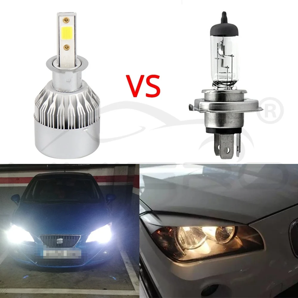 Hviero COB Car Head lights H3 Fog LED IP65 WaterProof 72W 7600lm Auto Front Bulb Automobile Headlamp Spot Bulb 6500K Car Lighting