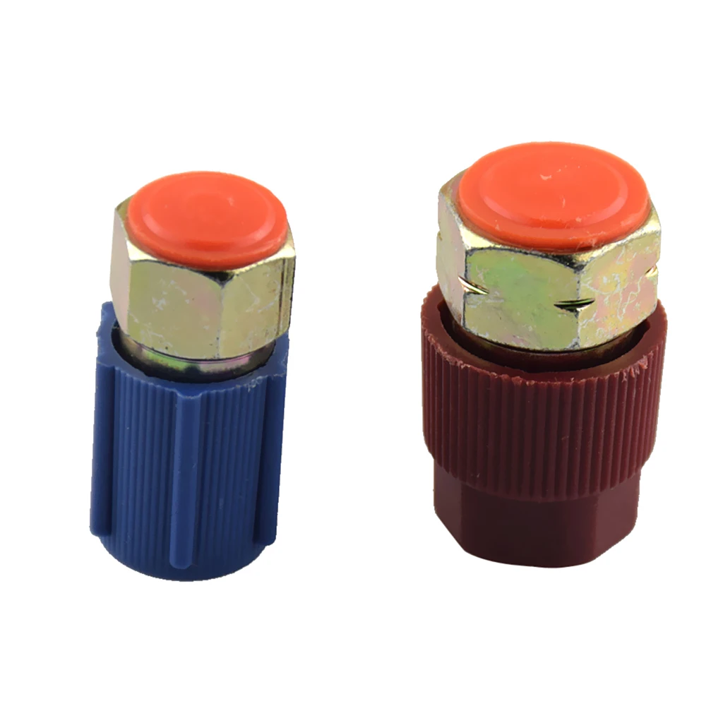 2 Pieces High/Low Adjustable AC R12 to R134A Quick Coupler Connector Adapter 1/4 HVAC Set