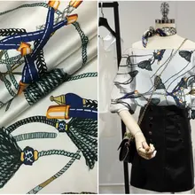 Европейская и американская марка печатная струйная шелковая ткань сатин-стрейч натуральное шелковое платье ткань 108 см шириной 19 мм