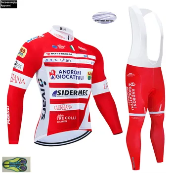 

2019 Winter TEAM ANDRONI Thermal Fleece Cycling Jersey Bike Pants Set Mens 20D Pads Ropa Ciclismo Cycling Wear Maillot Culotte