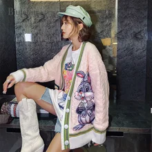 Осенние и зимние свитера с аппликацией из мультфильма и пайетками Модные женские длинные свитера