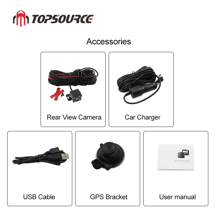 TOPSOURCE Dash Cam WiFi DVR двойной объектив 4K Встроенный gps скорость координаты Автомобильная камера видеорегистратор ночного видения 24H Park