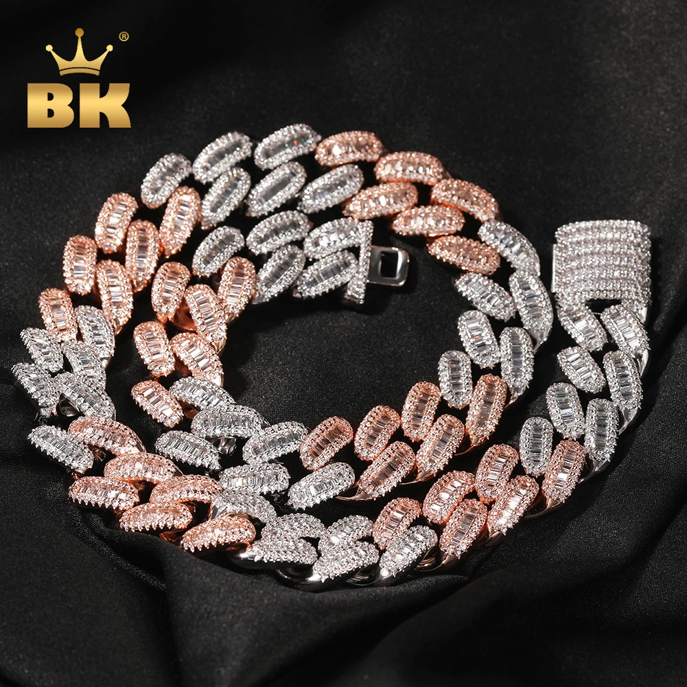 Кубинская цепочка Майами BLING KING ожерелье из кубинской цепи 15 мм микрозакрепка