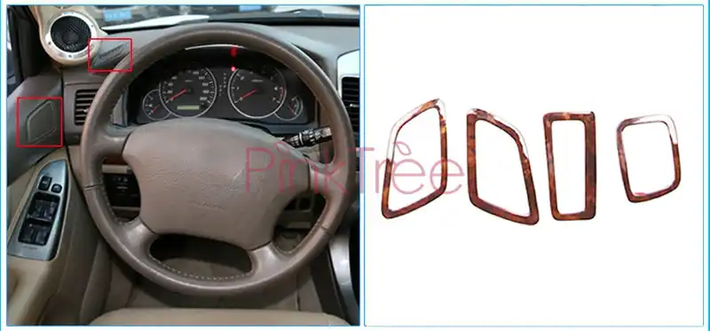 Wooden Interior Cover Trim Decoration For Toyota Land Cruiser 120 Prado Fj120 2003 4 5 6 7 2009 Car Styling Accessories