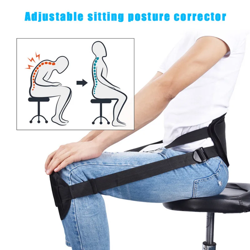 

Adult Sitting Posture Correction Belt Corrector Back Support Anti-Humpback Straight Brace FK88
