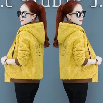 

Short lamb plush coat plus velvet padded ladies 2019 new autumn and winter particle velvet jacket women coat windbreaker