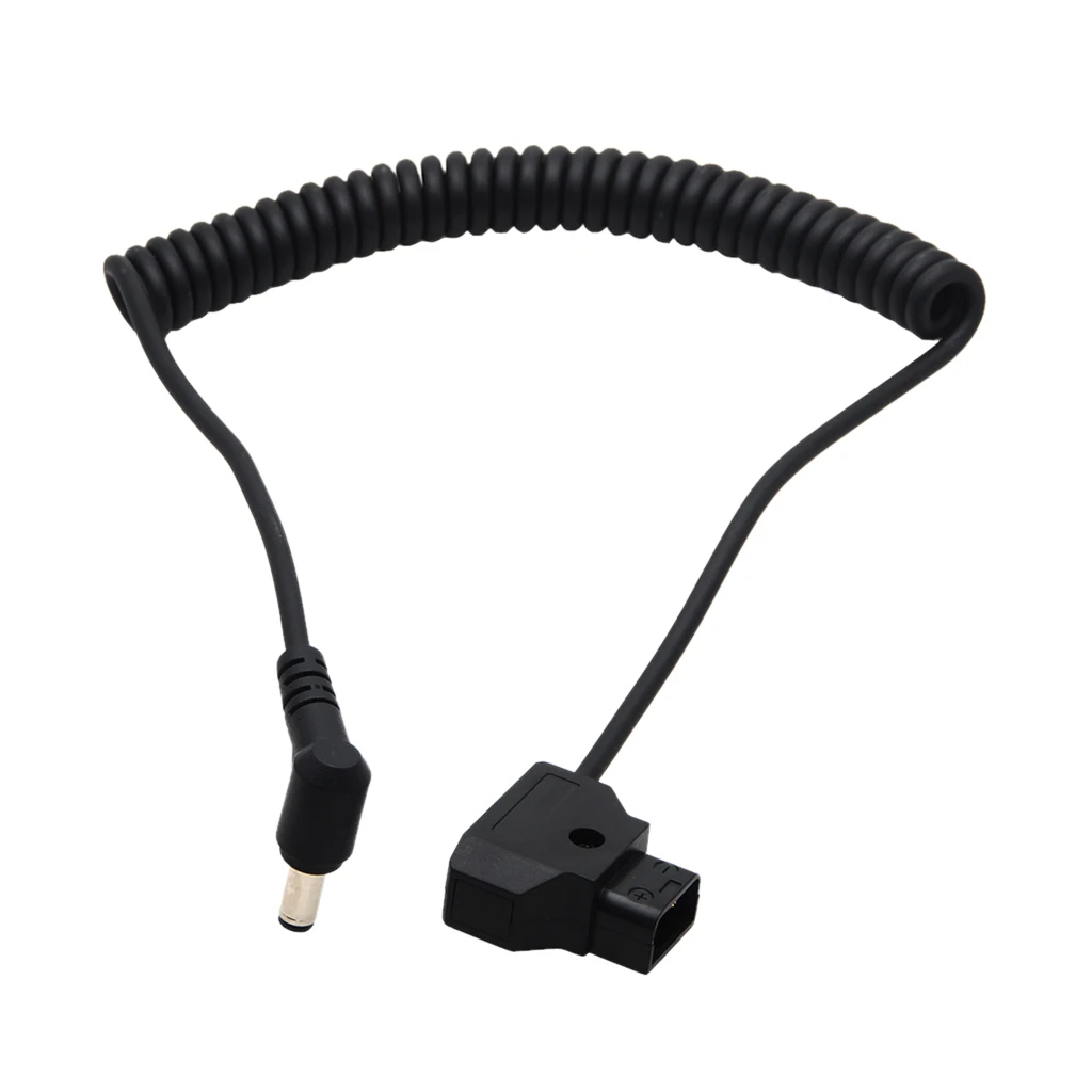 Coiled D-Tap Male to DC Plug Cable for DSLR Rig Power V-Mount Anton Battery