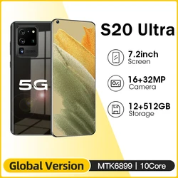 Téléphone portable Android S20 Ultra débloqué, écran de 7.2 pouces, Smartphone, RAM de 12 go, ROM de 512 go, 4G, 5G 