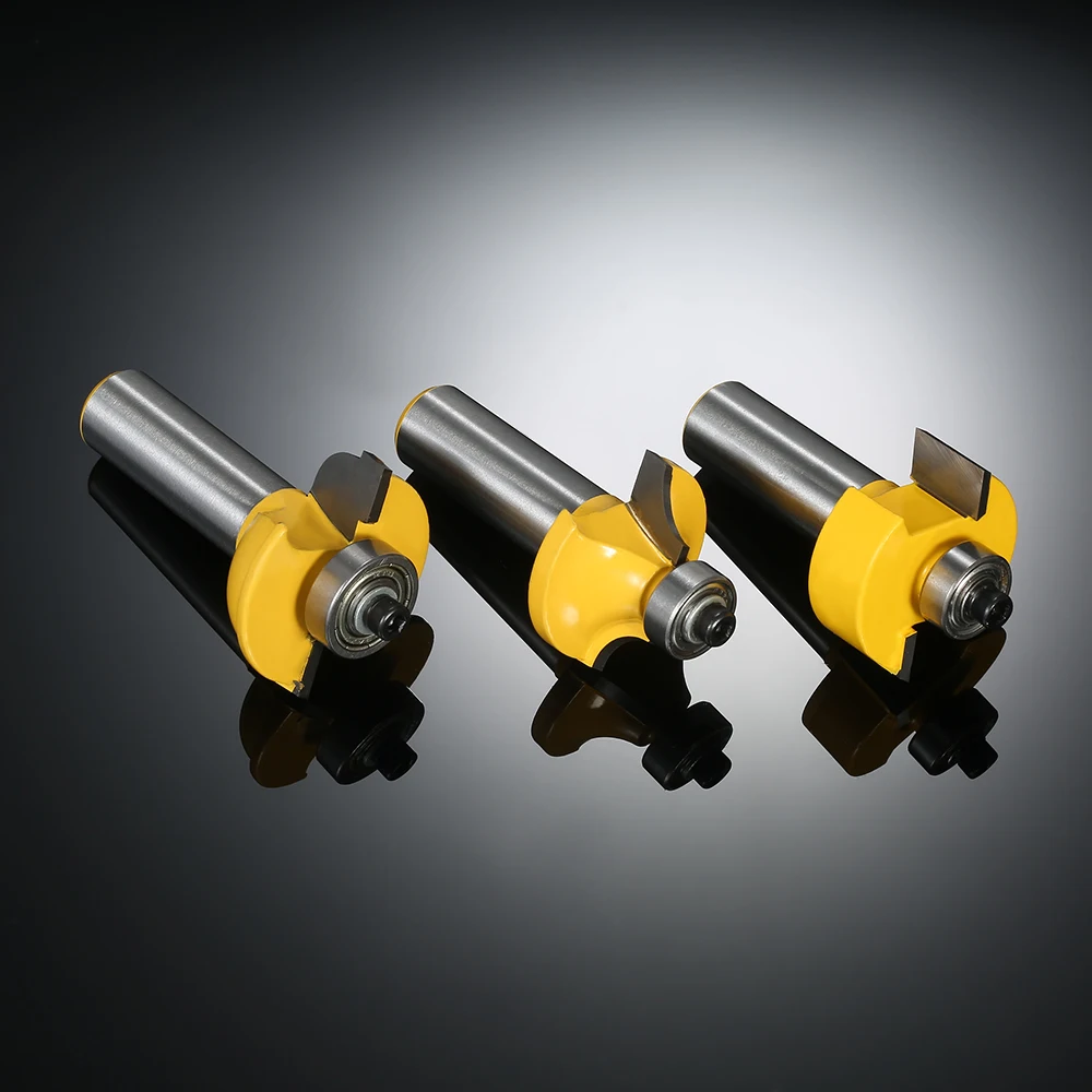 3PCS milling cutters Glass Door Router Bit Kitchen Doors 1/2" Shank 1/2" Blade milling Cutter for Wood Drilling Woodworking tool