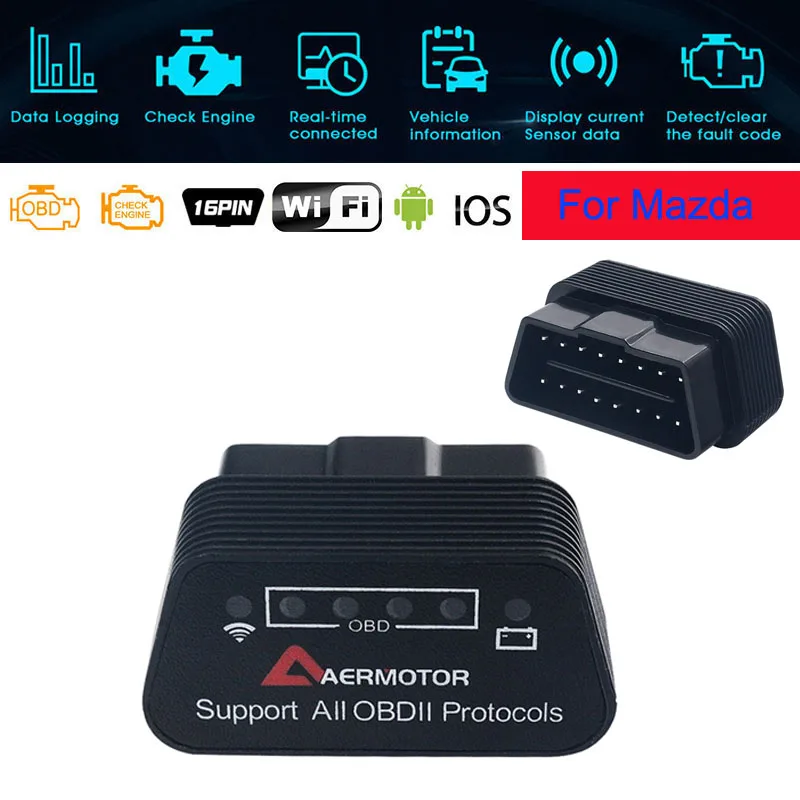 Car Styling for Mazda 6 3 CX3 CX5 CX7 CX8 CX9 RX8 MX5 WIFI ELM327 OBD2
