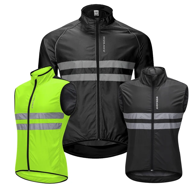 US $11.26 WOSAWE Reflective jacket High Visibility Jacket Water Resistance Running Waistcoat Night Riding Saf