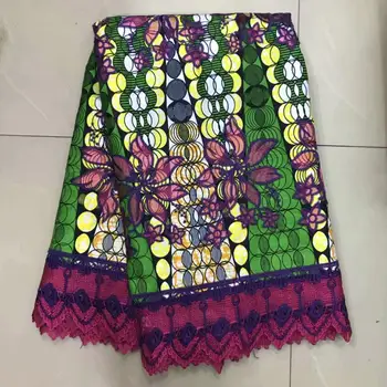 

Most fashion colorful printed African real wax lace fabric for party dress ZQL13(6yards/lot) free shipping