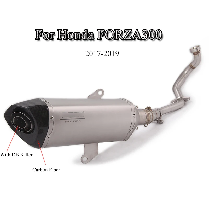 FORZA300 Motorcycle Exhaust System Pipe Front Link Exhaust Muffler End Tube Whole Set Pipe For- Honda forza300 Slip On