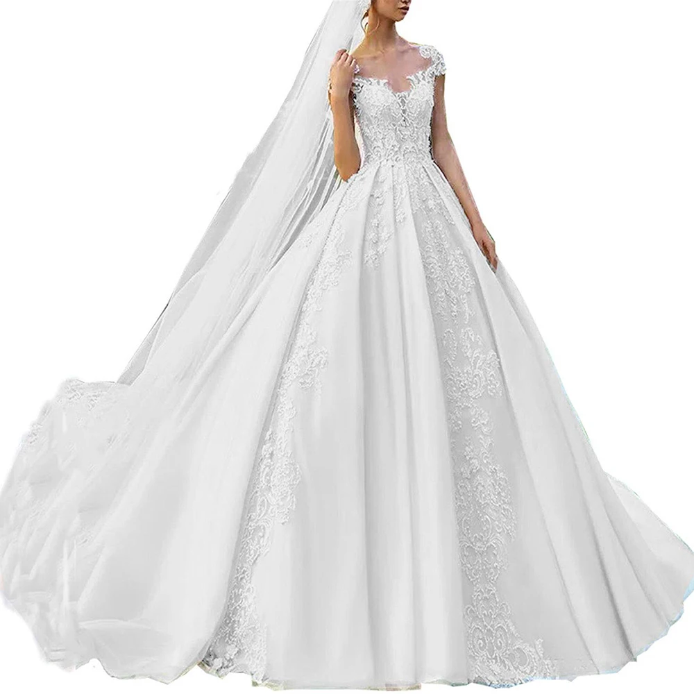 Vestidos De Boda Атласное Бальное Платье Свадебное Платье С 3D цветком длиной до пола винтажное свадебное богемное платье цвета слоновой кости