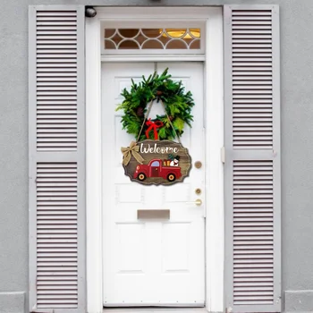 Welcome Signs for Holiday Halloween Wooden with With Interchangeable Holiday Pieces or Front Door Porch Hanging Decor 6