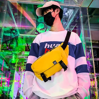 

Trend Waist Bag Unisex Belt Bags Hip-hop Personality Wild Shoulder Messenger Bag Nylon Cloth Large Capacity Street Banana Packs