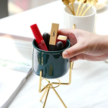 

Nordic Light Luxury Fruit Fork Set Household Ceramic Fruit Sign Storage Jar Kitchen Supplies Chopsticks ShelfTablewareStorageBox