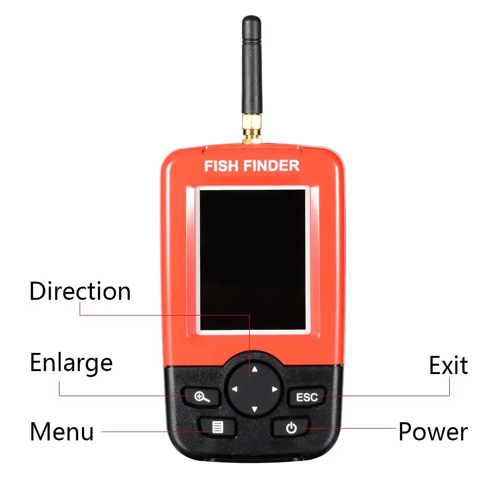 Pesca de Água Inventor de Peixes com 100 m sem Fio Hobbylane Inteligente Portátil Profundidade Sonar Sensor Sonador Fishfinder Lago Mar Salgada 5 Localizadores de peixe