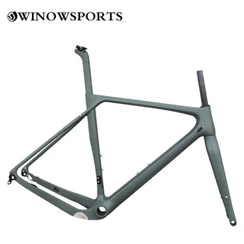 

gravel bike carbon mtb bike frame S/M/L/XL gray matte BB86 flat mount disc brake carbon cyclocross bike frame carbon disc frame