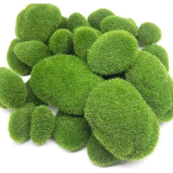 

Artificial Moss Rocks Decorative Faux Green Moss Covered Stones for Design Rocks Decorative Faux Green Moss 20PCS