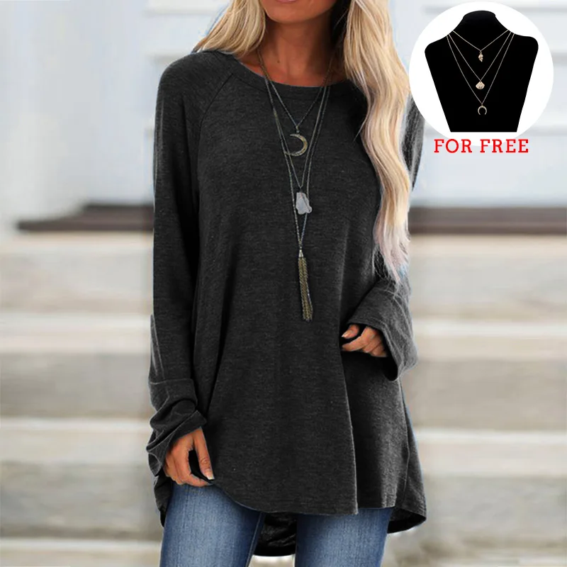 Vintage Cotton Wool Blouses For Women 2019 Solid Casual Plus Size Blouses Long Sleeve O Neck Basic Spring Autumn Female Tunic - 4.00042E+12